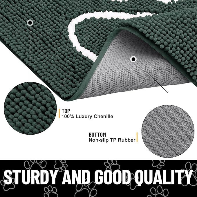 Smiry Dog Door Mat for Muddy Paws, Absorbent Dirt Trapper Non Slip Quick Dry - Image 3