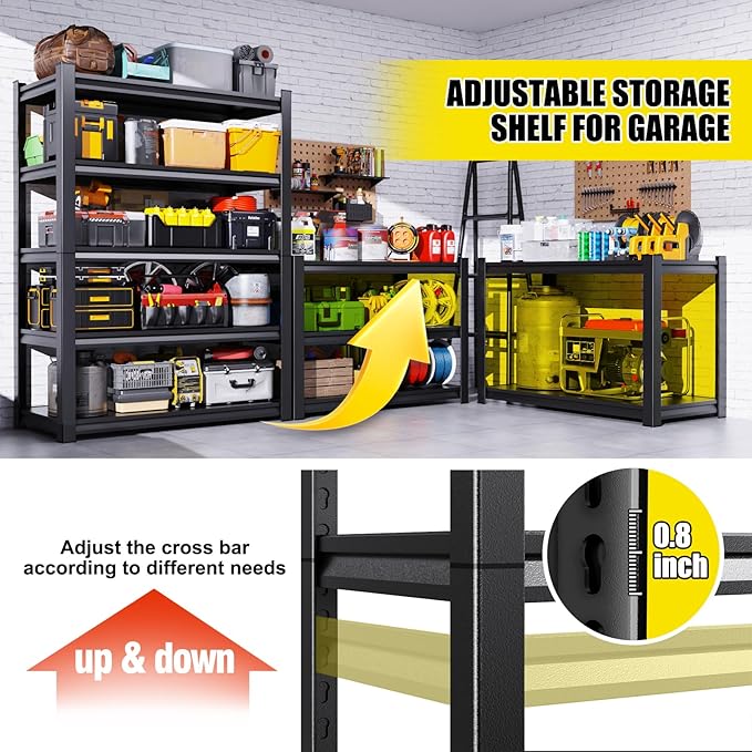 Set of 4 All Metal Garage Shelving - Image 4