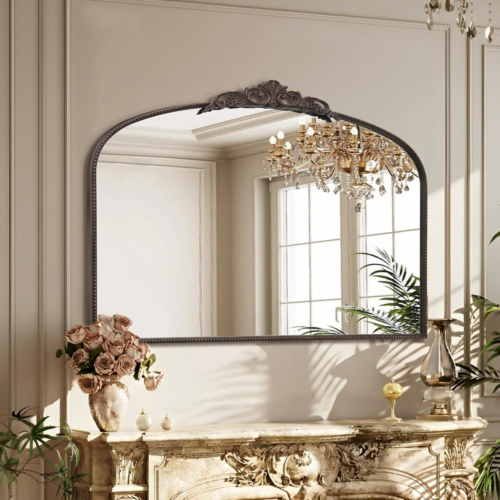 Micasso Large Bronze Vintage Mirror: 48"x33" Baroque Antique Wall M...