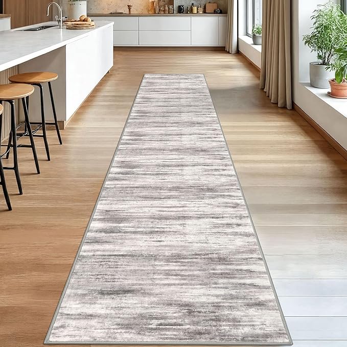 KOZYFLY Modern Abstract Washable Rug Runner 2.6x14 Hallway Rug Runner Non-Slip - Image 3