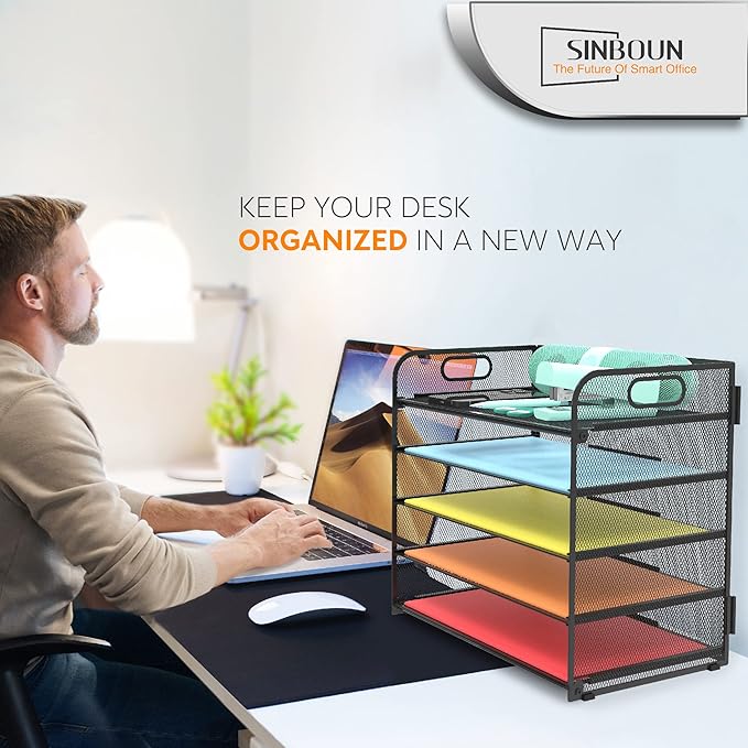 Letter Tray Paper Organizer 5-Tier Desk Organizer File Organizer Paper Holder - Image 6