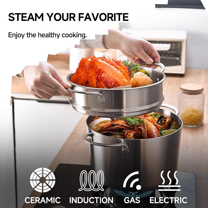 LOLYKITCH 5 Quart Stainless Steel Steamer Pot
