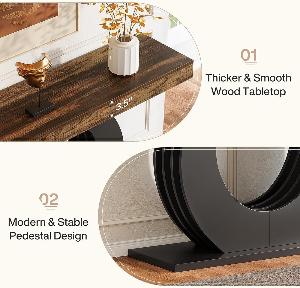 Tribesigns 63-Inch Console Sofa Table, Rustic Industrial Farmhouse Entryway T...