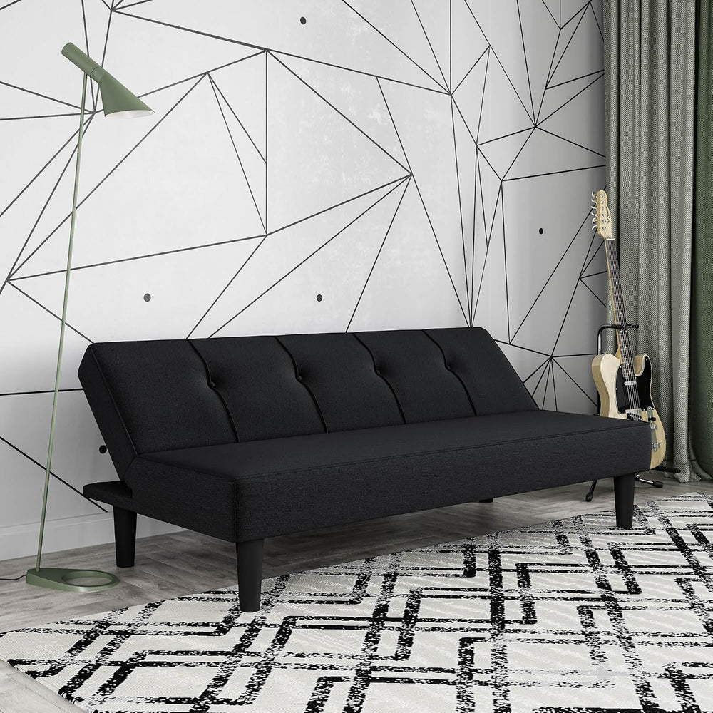 Serta Futon Twin Sofa Bed, Smaller, Black