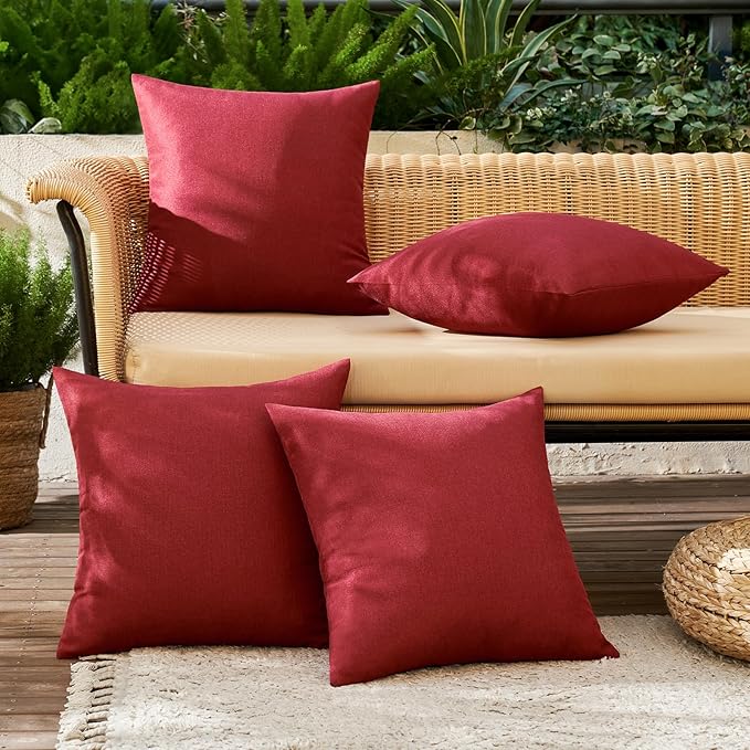 MIULEE Pack of 4 Decorative Throw Pillow Covers Linen Waterproof Pillow Covers - Image 2