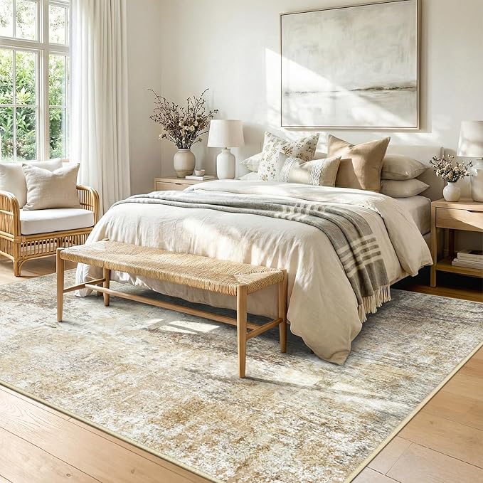 Washable Area Rugs 6'x9' Non-Slip Modern Abstract Soft - Image 2