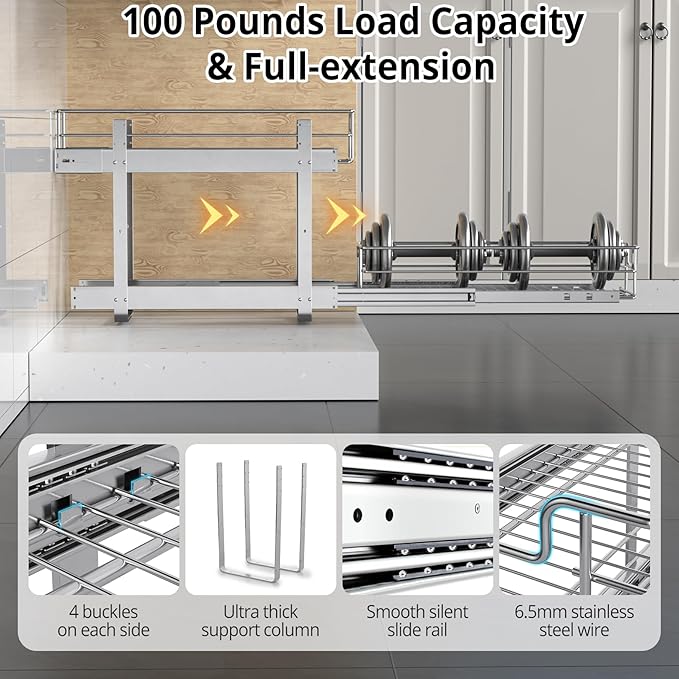 ZOINLIY Pull Out Cabinet Organizer, Versatile Slide Out Kitchen Organizers and - Image 5