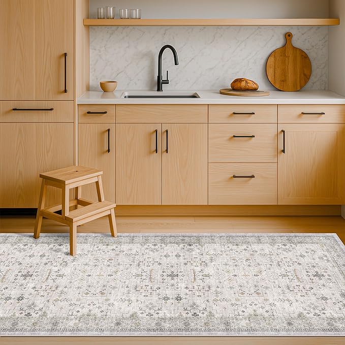 Light Grey 2x7 Boho Bathroom Runner Rug - Image 3