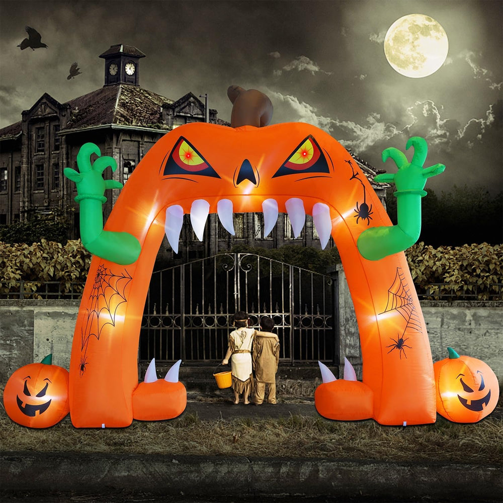 Juegoal Halloween Inflatable Lighted Pumpkin Archway 13 FT(L) x 10 FT(H), Gia...