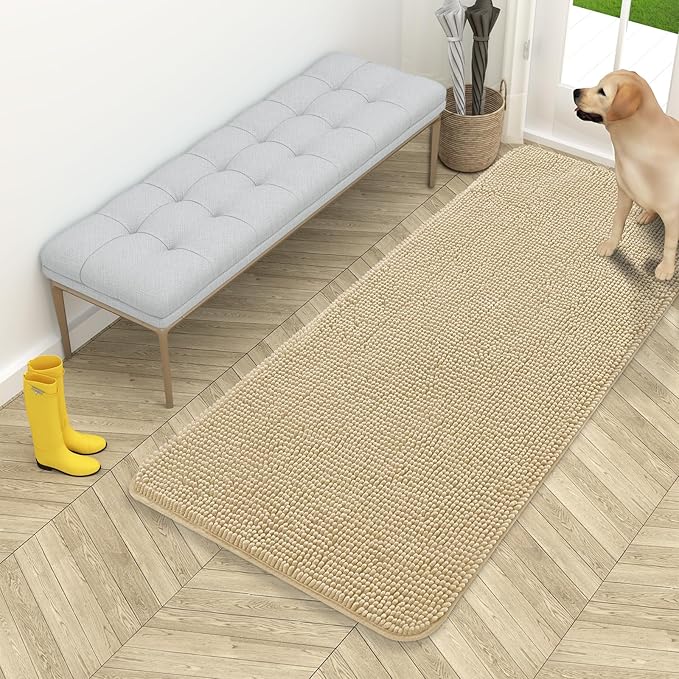 OLANLY Dog Door Mat for Muddy Paws 54x24, Absorbs Moisture and Dirt, Absorbent by OLANLY