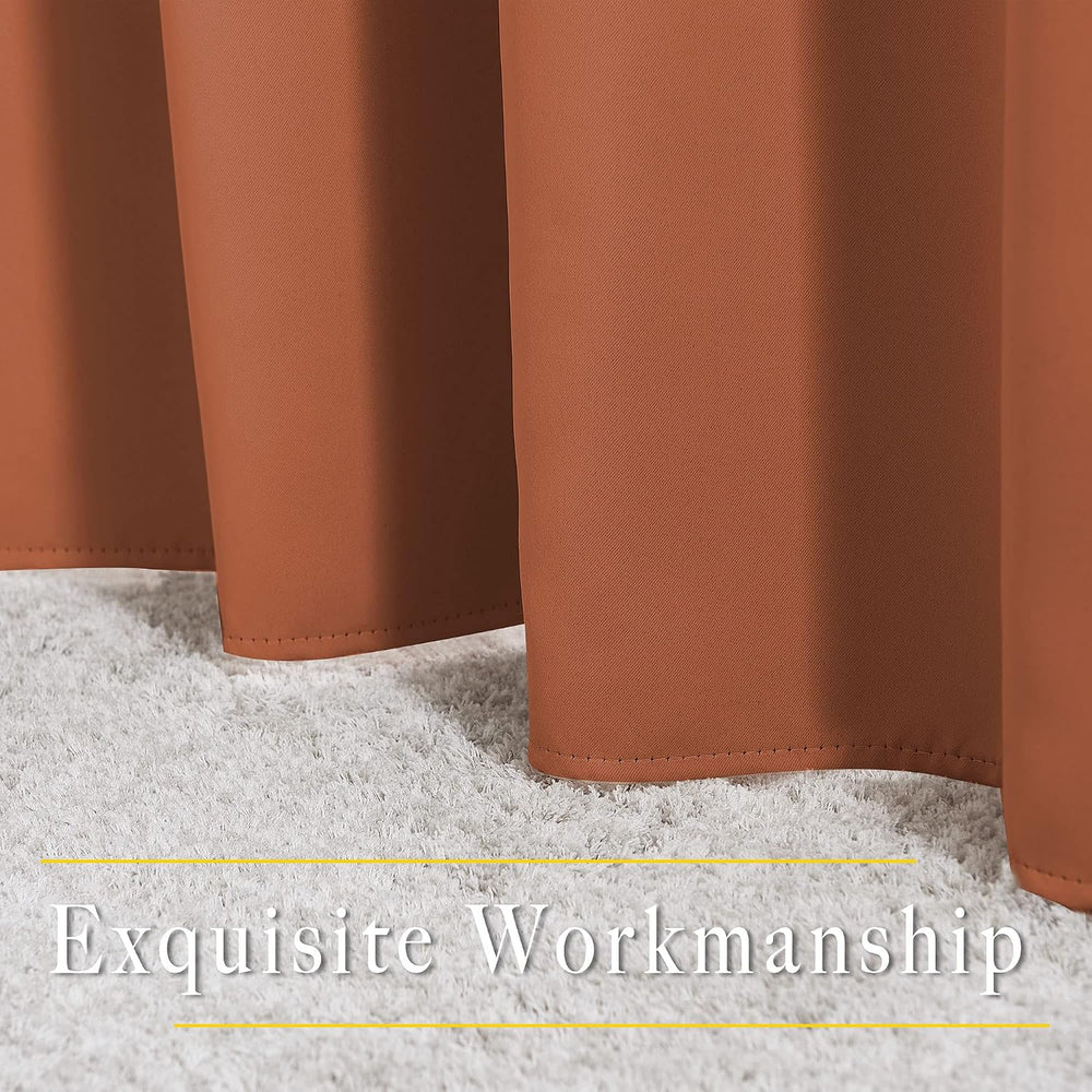 NICETOWN Burnt Orange Curtains for Windows 84 Inch Long, 2 Panels, W52xL84