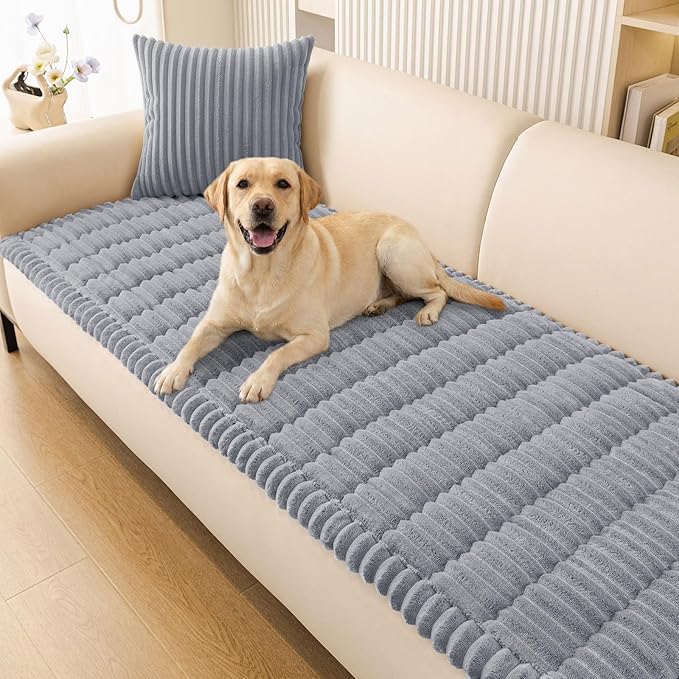 Smiry Couch Cover for Dogs Washable, Non Slip Fuzzy Pet Couch Covers for 3 by Smiry