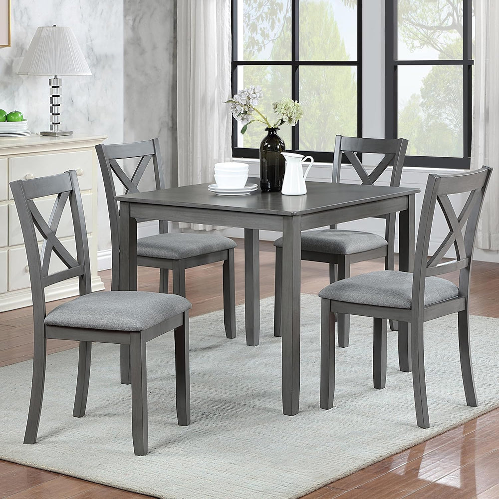 LUMISOL 5-Piece Wooden Dining Table Set with 4 Chairs, Kitchen Table Set for ...