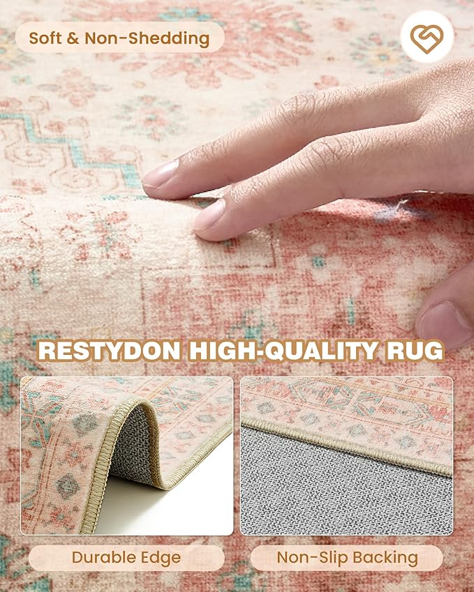 Runner Rug 2x8 Runners for Hallways Non Slip Washable, Vintage Hallway Runner - Image 7