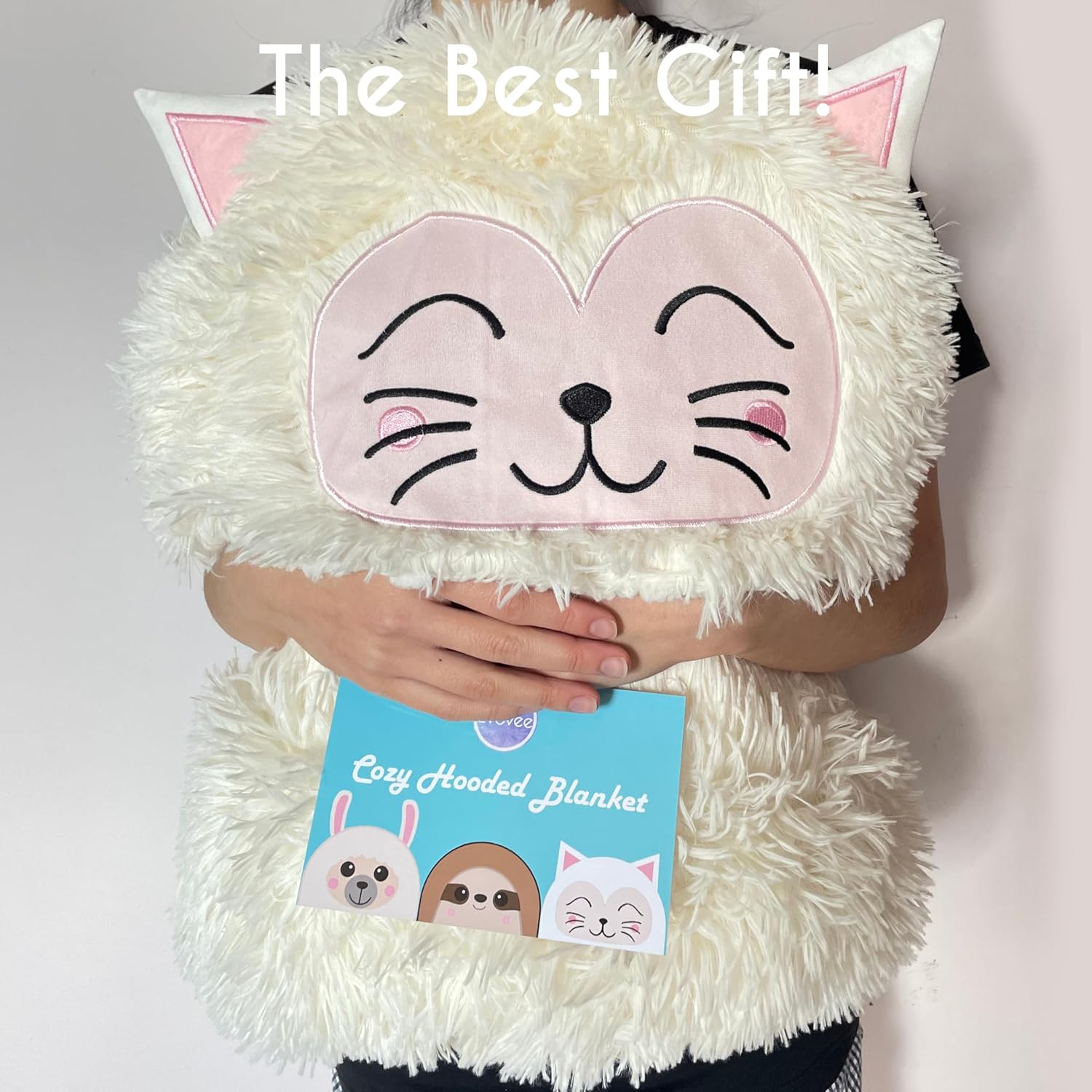 Evovee Cat Blanket for Adults Animal Sherpa Fleece Cat Lovers Gifts for Girls Women Men Kids Fluffy Decor Plush Throw