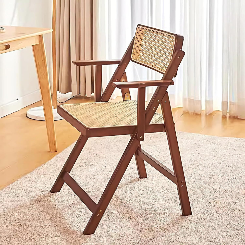 Rattan Dining Chairs, Modern Mid Century Folding Comfy Armchairs, Outdoor for...