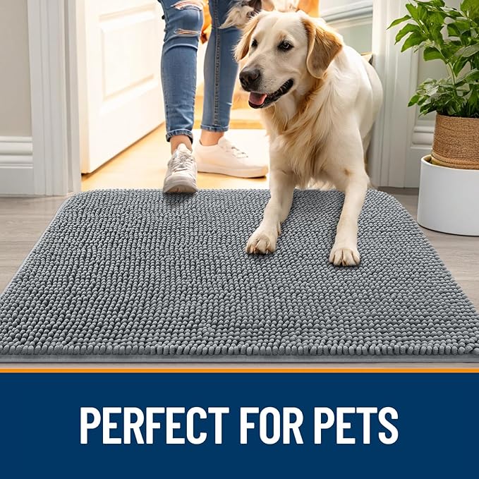 OLANLY Dog Door Mat for Muddy Paws 59x32, Absorbs Moisture and Dirt, Absorbent - Image 6