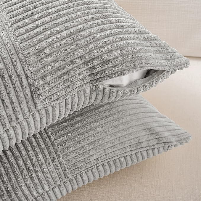 Fancy Homi 2 Packs Grey Samll Decorative Throw Pillow Covers 14x14 Inch - Image 4