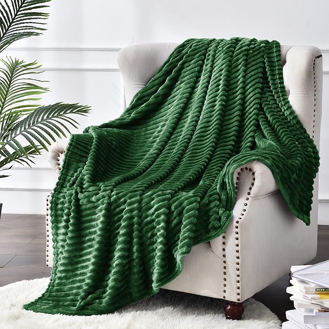 BEDELITE Fleece Blanket Twin Size – 3D Ribbed Jacquard Soft and Warm Decorative - Image 8