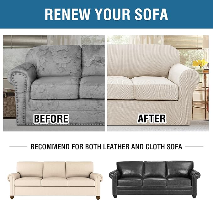 H.VERSAILTEX 4 Piece Stretch Sofa Covers - Image 9