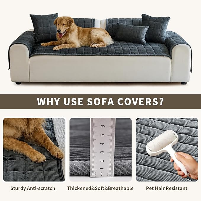 Couch Covers for Dogs Washable, Non Slip Couch Covers for Loveseat Sofa Pet - Image 5