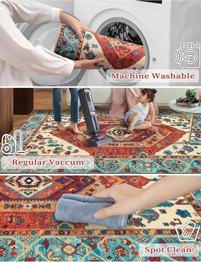 SERISSA Runner Rug for Hallways, 3x10 Washable Non Slip Kitchen Runner Rug - Image 3
