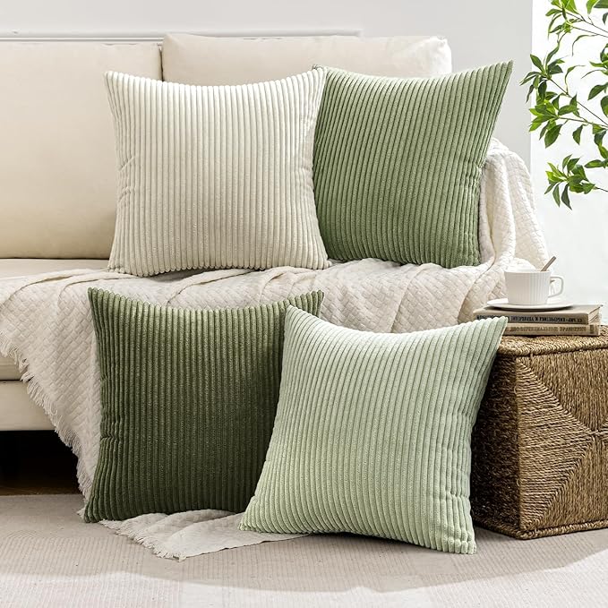 MIULEE Boho Farmhouse Throw Pillow Covers 20x20 Inch Set of 4 Mordern Neutral - Image 5