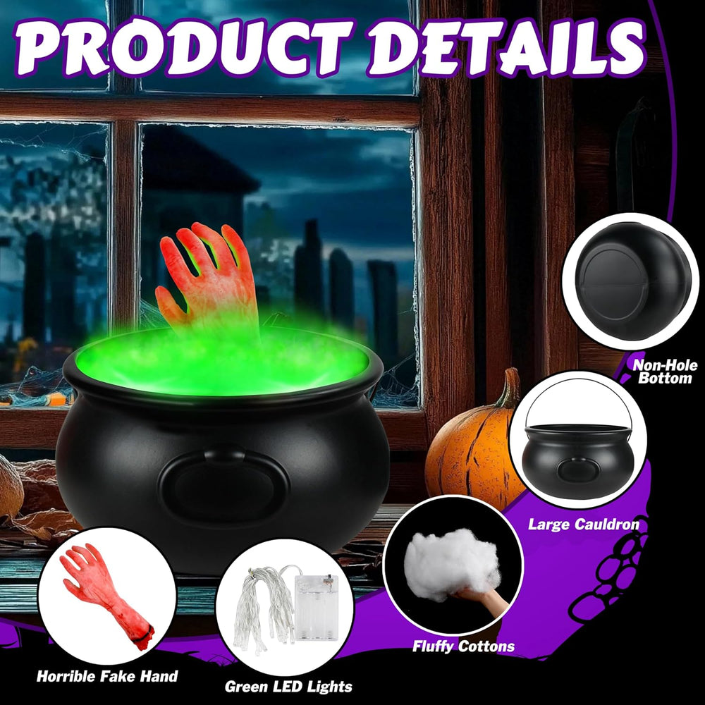 Halloween Decorations Outdoor, 12.6” Large Witches Cauldron Kettle on Tripod ...
