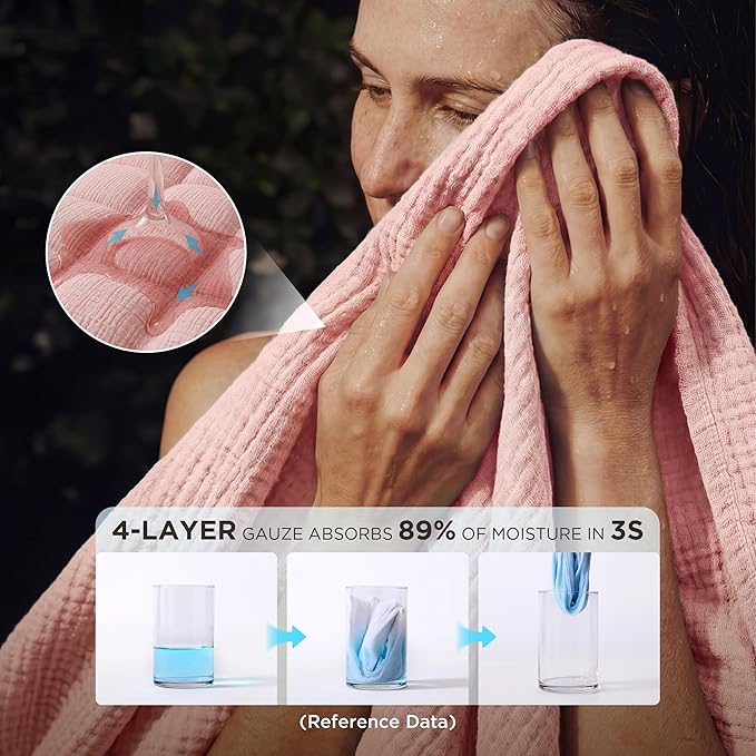 Bedsure 100% Cotton Muslin Throw Blanket Twin XL - Image 3