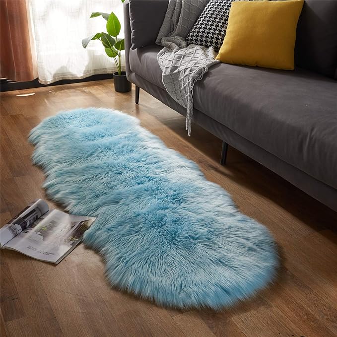 EasyJoy Ultra Soft Fluffy Shaggy Area Rug Faux Fur Rug Chair Cover Seat Pad - Image 3