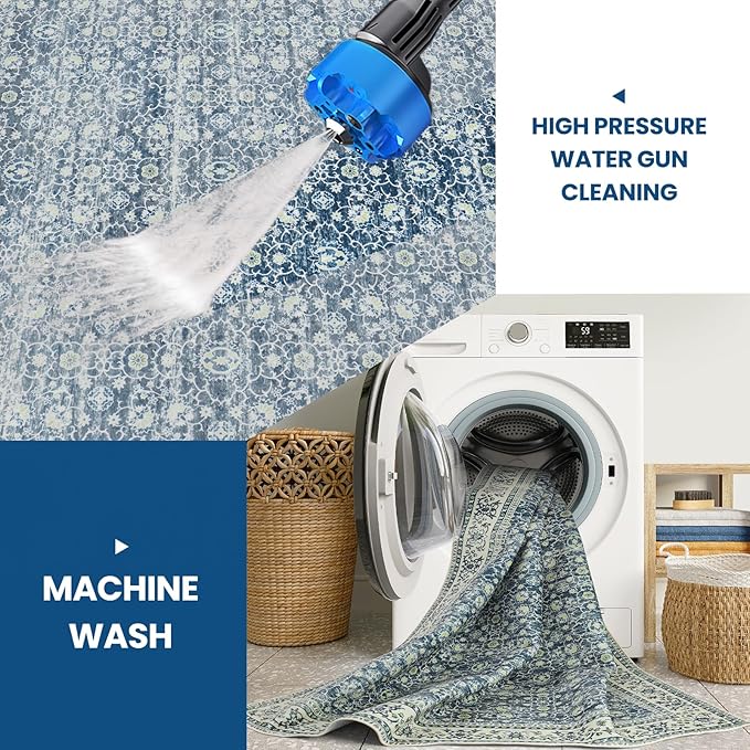 Washable Rugs 8x10 Area Rugs for Living Room, Dining Room- Soft Low Pile Stain - Image 3