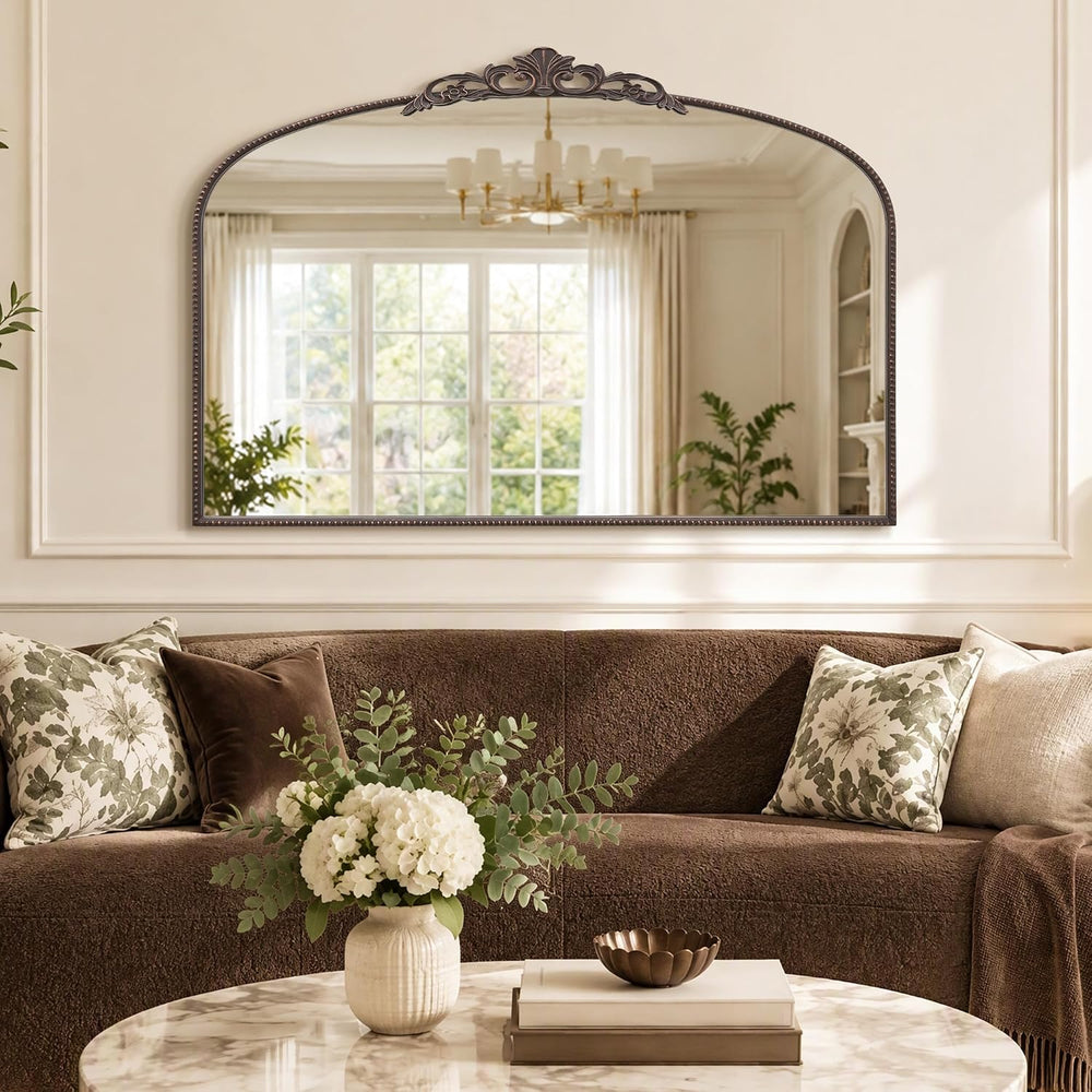 Micasso Large Bronze Vintage Mirror: 48"x33" Baroque Antique Wall M...