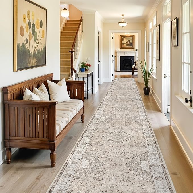 Washable Hallway 3x18 Runner Rug: Vintage Ultra Soft Non Slip Runner - Image 7