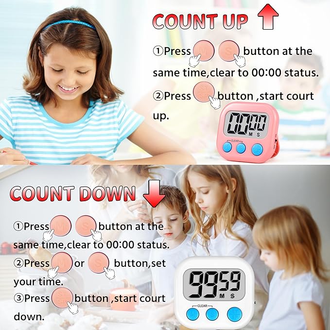 Timer for Kids Teachers Supplies Digital Kitchen Timers for Cooking Large - Image 7