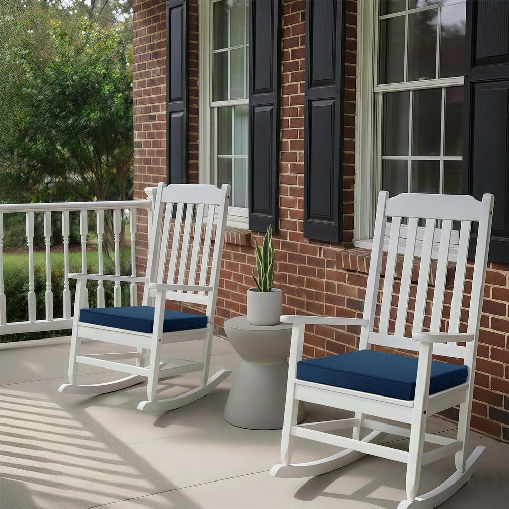 Outdoor Chair Cushions, Set of 6, 24 x 24 Inch, Navy Blue