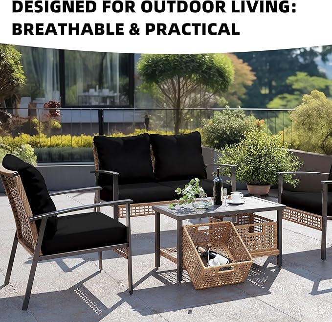 8Pcs Outdoor Cushion Covers, Patio Cushion Covers, Stretch Elastic Slipcovers - Image 4