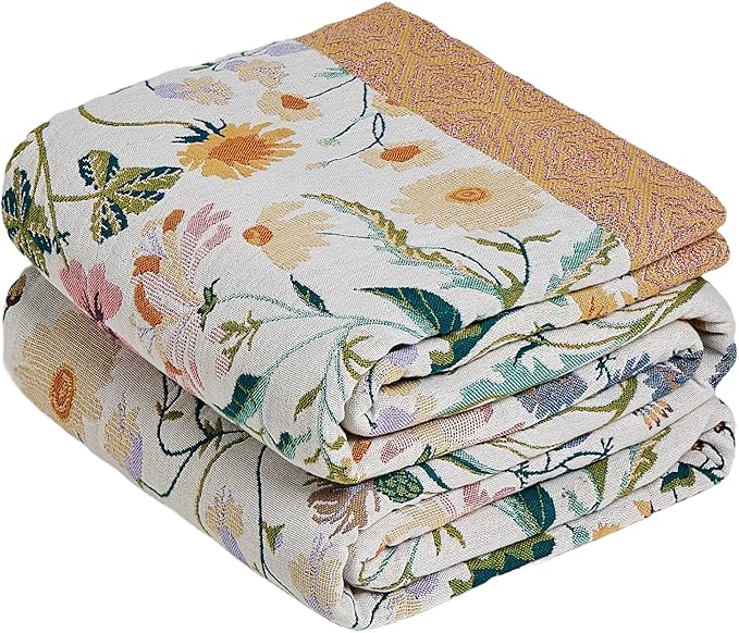 MSGKV The Boho Layer: 60"x80" Cotton Throw Blanket – Full Size by MSGKVHomeTextiles