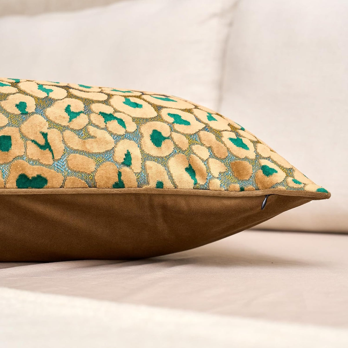 alerfa green brown floral throw pillow cover 14, main product view