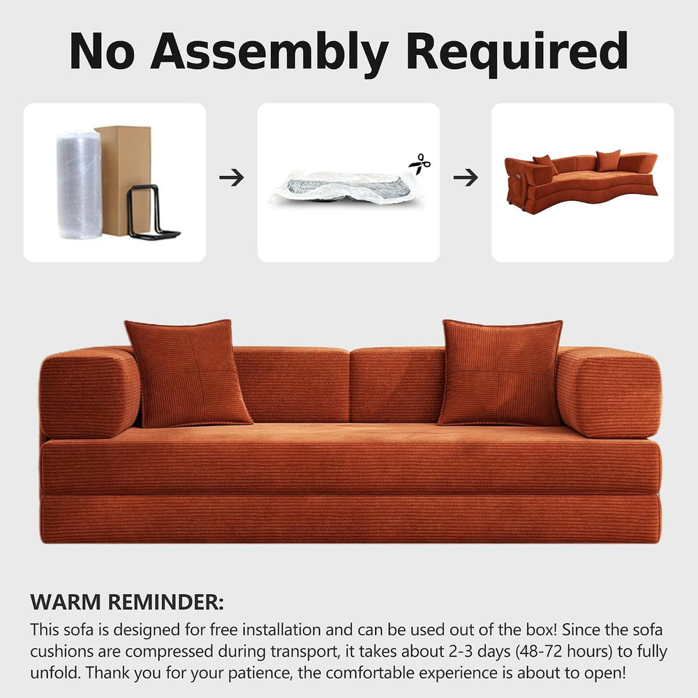 78.8'' Boneless Sleeper Sofa Bed,Convertible Futon Couch with Storage...