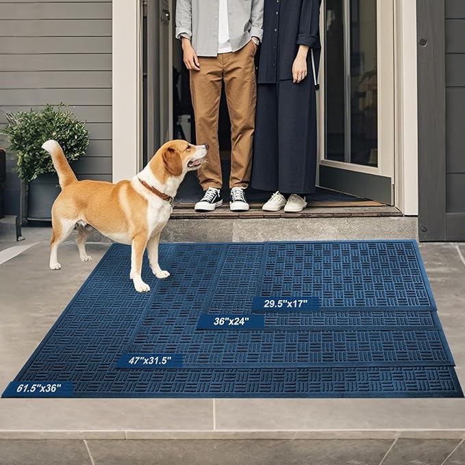 Mibao Front Door Mat Indoor Outdoor Entrance, Dirt Trapping Waterproof - Image 2