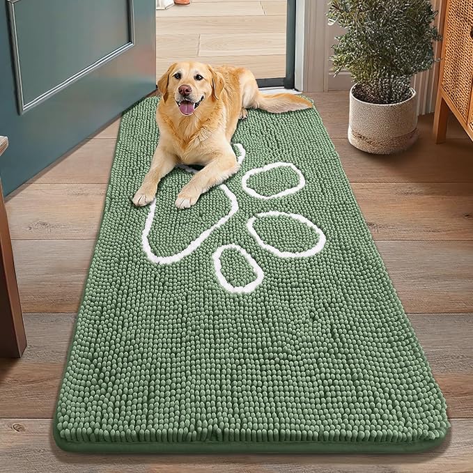 Smiry Dog Door Mat for Muddy Paws, Absorbent Dirt Trapper Non Slip Quick Dry by Smiry