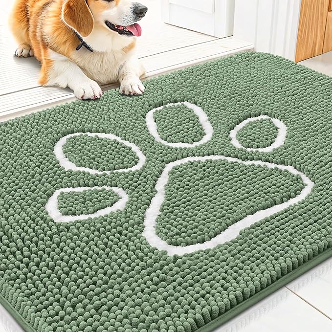 Smiry Dog Door Mat for Muddy Paws, Absorbent Dirt Trapper Non Slip Quick Dry by Smiry