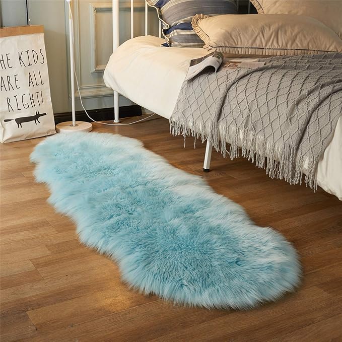 EasyJoy Ultra Soft Fluffy Shaggy Area Rug Faux Fur Rug Chair Cover Seat Pad - Image 2