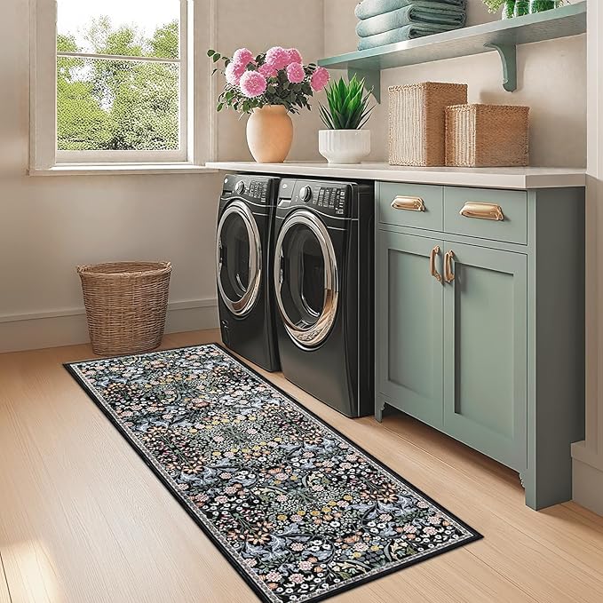 Runner Rug for Entryway: 2.6x8 Kitchen Rugs Non Slip Washable Ultra-Thin Soft - Image 4