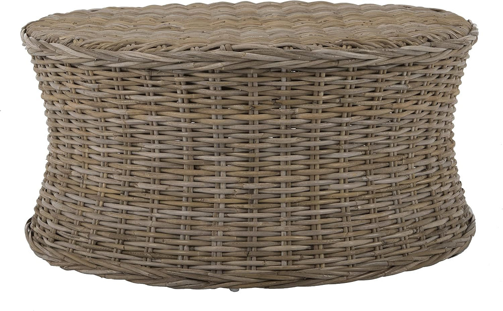 SAFAVIEH Home Collection Ruxton Natural Rattan Round Coffee Table Ottoman
