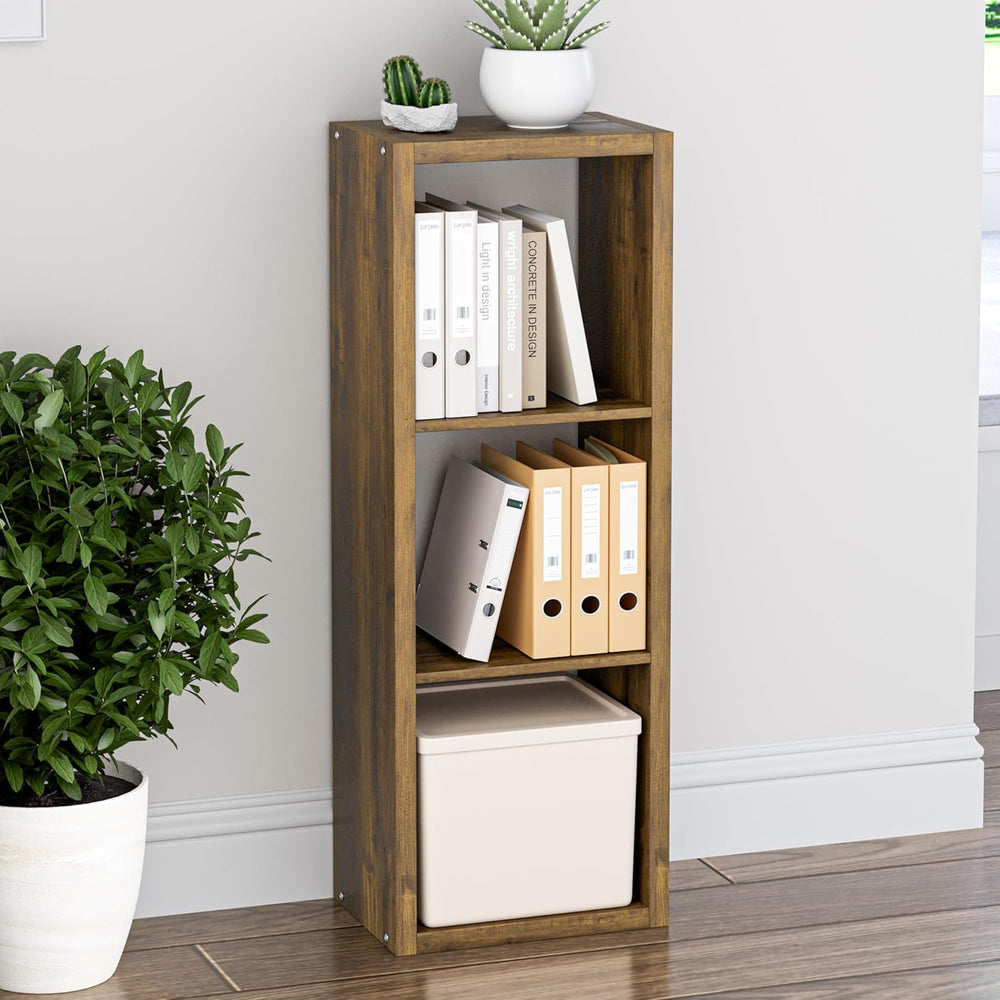 Cube Storage Organizer Bookcase, 3 Tier Decorative 11 inch Open Back Cubical ...