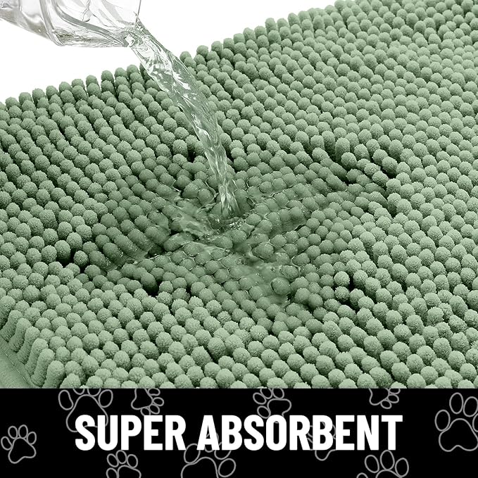 Smiry Dog Door Mat for Muddy Paws, Absorbent Dirt Trapper Non Slip Quick Dry - Image 5