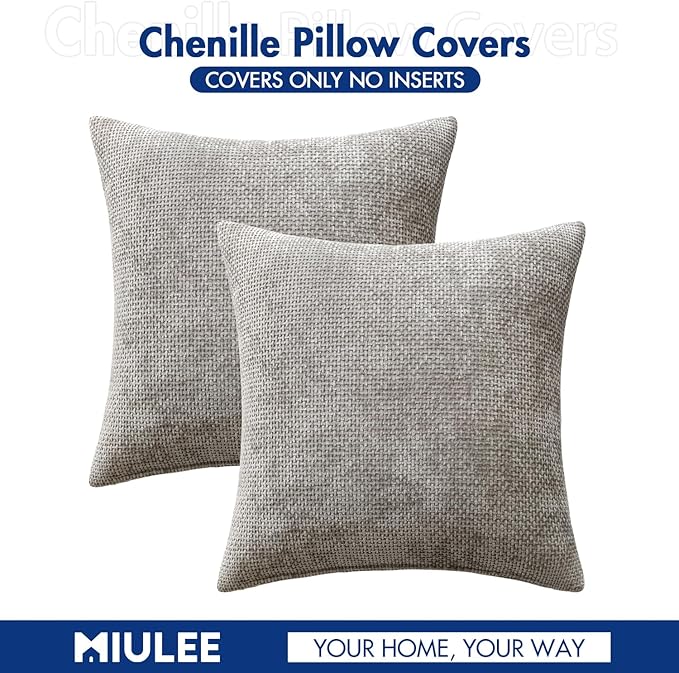 MIULEE Pack of 2 Couch Throw Pillow Covers 18x18 Inch Light Gray Modern Boho - Image 7