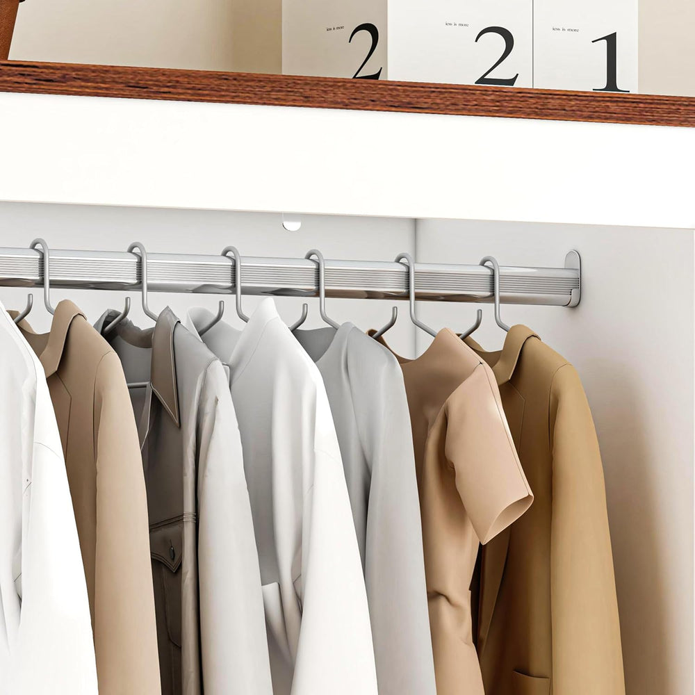 70" Tall Wardrobe Closet with 3 Doors & 3 Drawers, Farmhouse Armoire...
