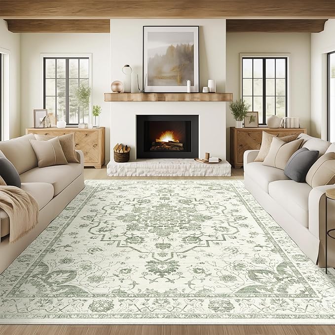 Madane 6x9 Area Rugs for Living Room, Vintage Stain Resistant Area Rug by Madane